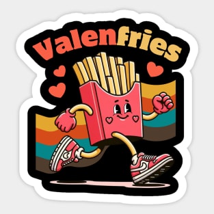 Valenfries Retro Valentine Funny Foodie Sticker